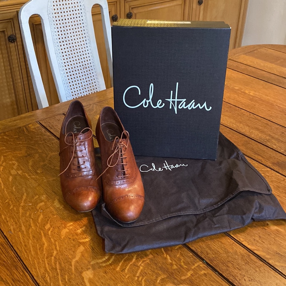 Cole Haan Brown Leather Oxford Heels